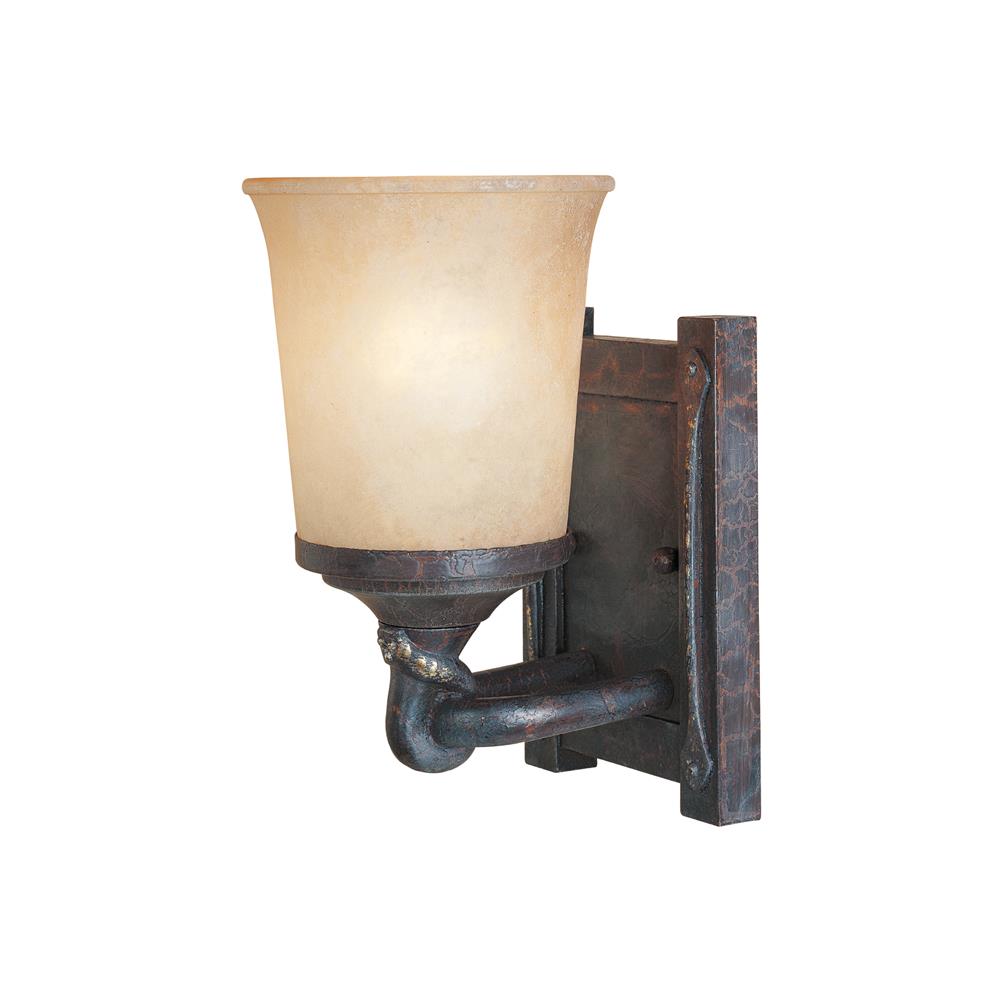 Designers Fountain 97301-WSD Wall Sconce in Weathered Saddle (Satin Crepe Glass)